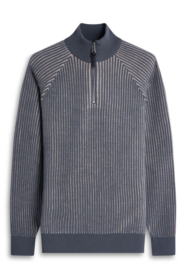 Merino Wool Quarter Zip Polo Sweater, Alternate, color, ZINC