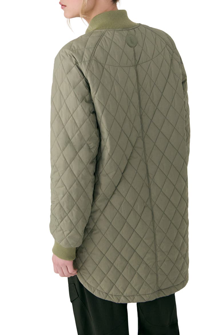 Quilted Water Repellent Nylon Bomber Jacket, Alternate, color, WILLOW