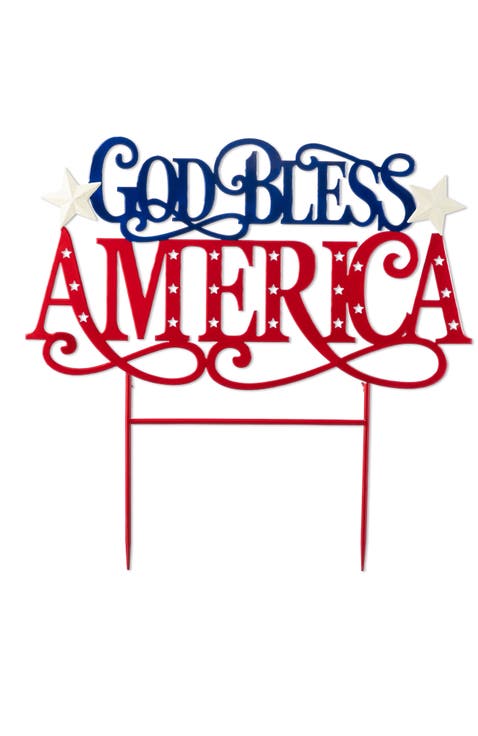 Metal Patriotic GOD BLESS AMERICA Yard Stake