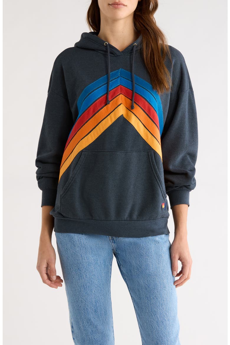 Mountain Stitch Chevron Hoodie, Main, color, CHARCOAL