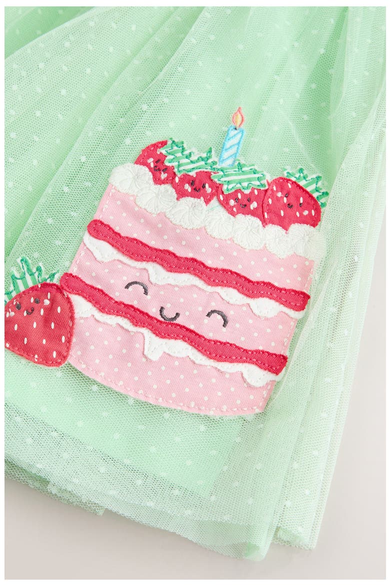 Kids' Cake Appliqué Tulle Dress, Alternate, color, BLUE/GREEN CAKE