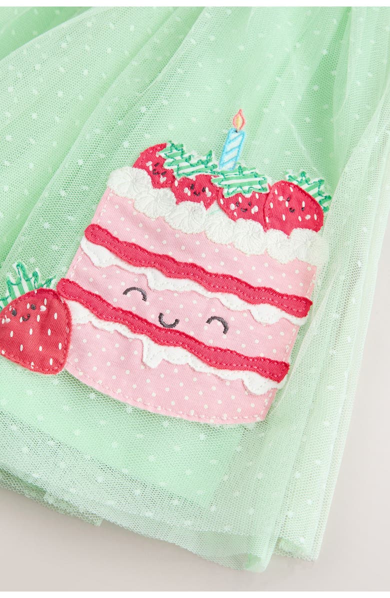 NEXT Kids' Cake Appliqué Tulle Dress, Alternate, color, Blue/Green Cake