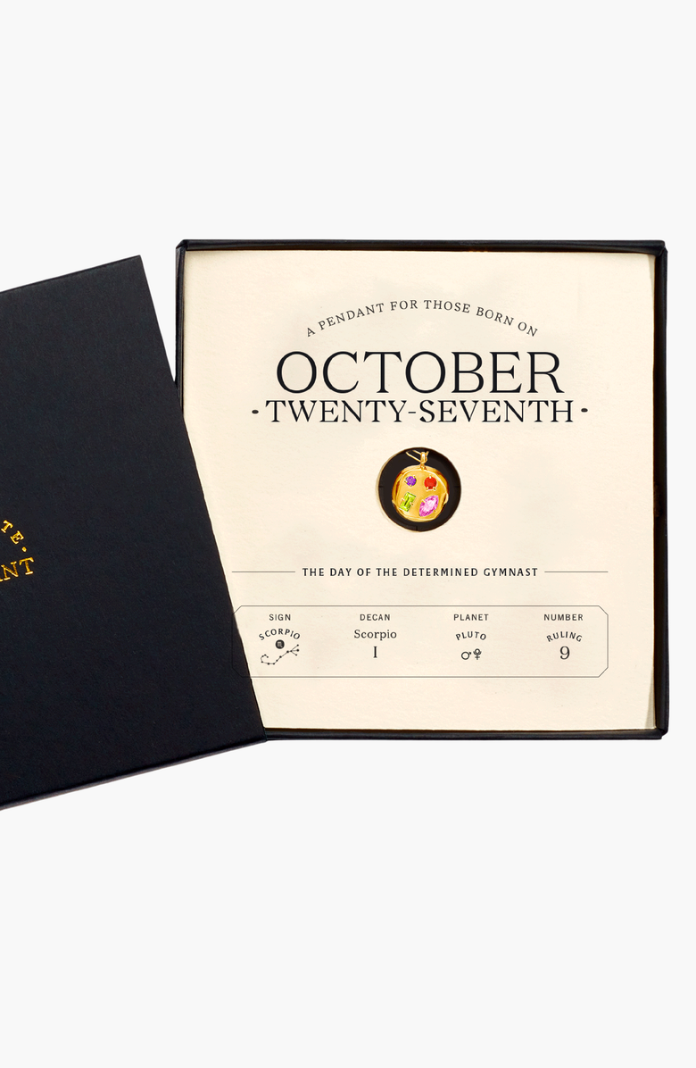 Birthdate Co. The October Birthdate Gold Pendant, Alternate, color,
