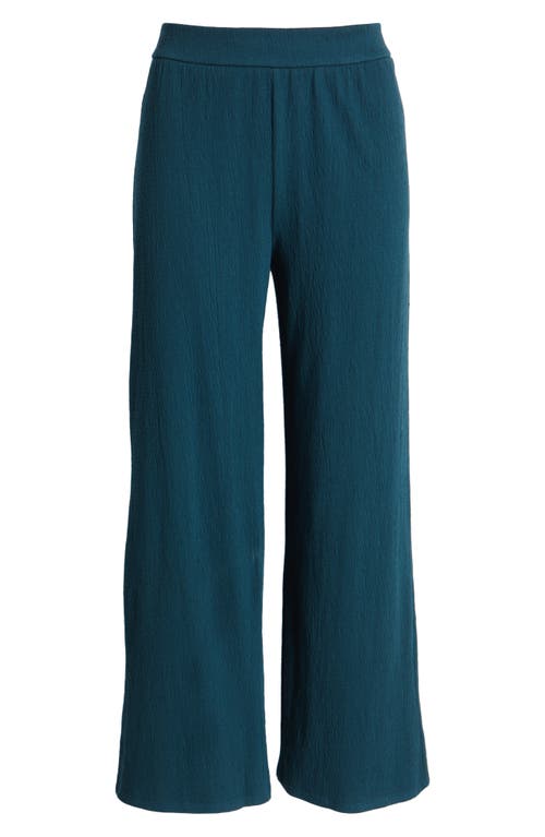 Shop Eileen Fisher Jersey Ankle Wide Leg Pants In Alpine