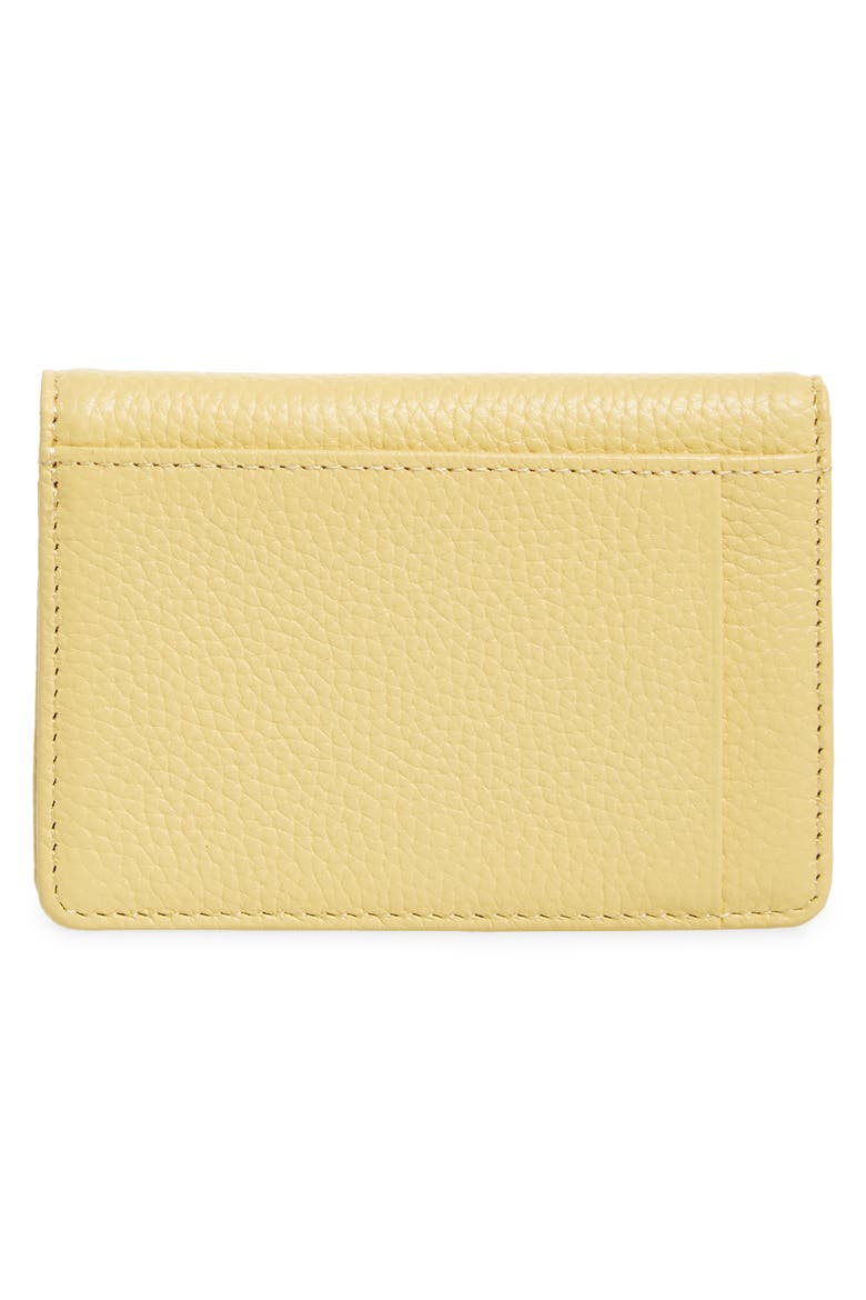 Ruby Pebbled Leather Cardholder, Alternate, color, YELLOW SLICE