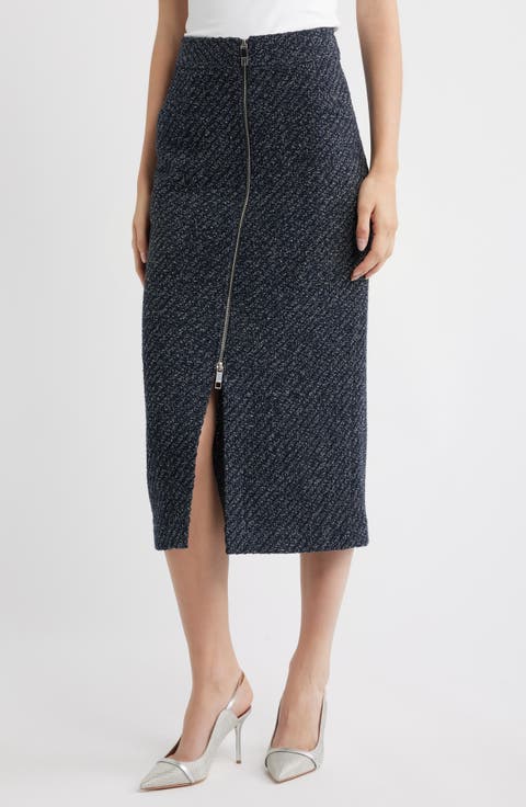 Villetta Tweed Midi Skirt
