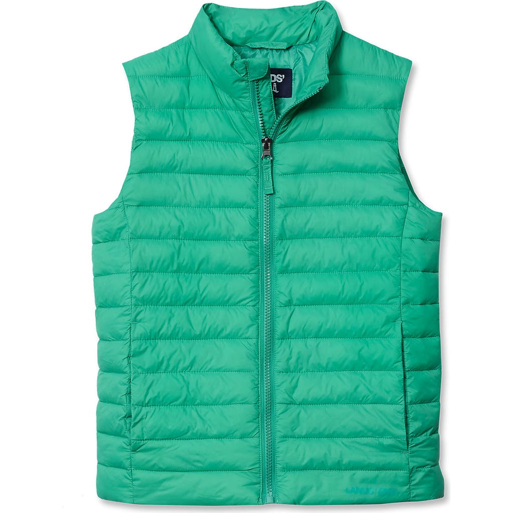 Lands' End Kids Insulated Down Alternative Thermoplume Vest In Green