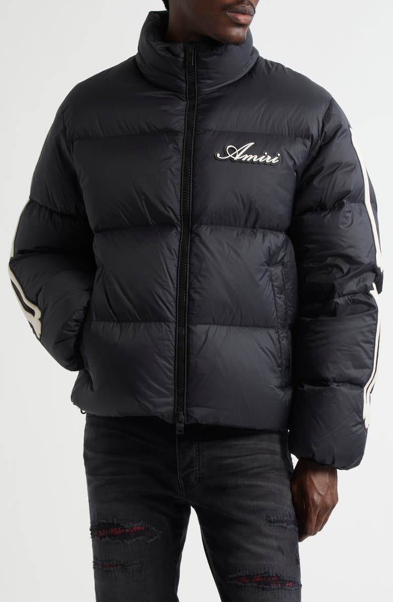 AMIRI Bones Down Puffer Jacket, Main, color, Black