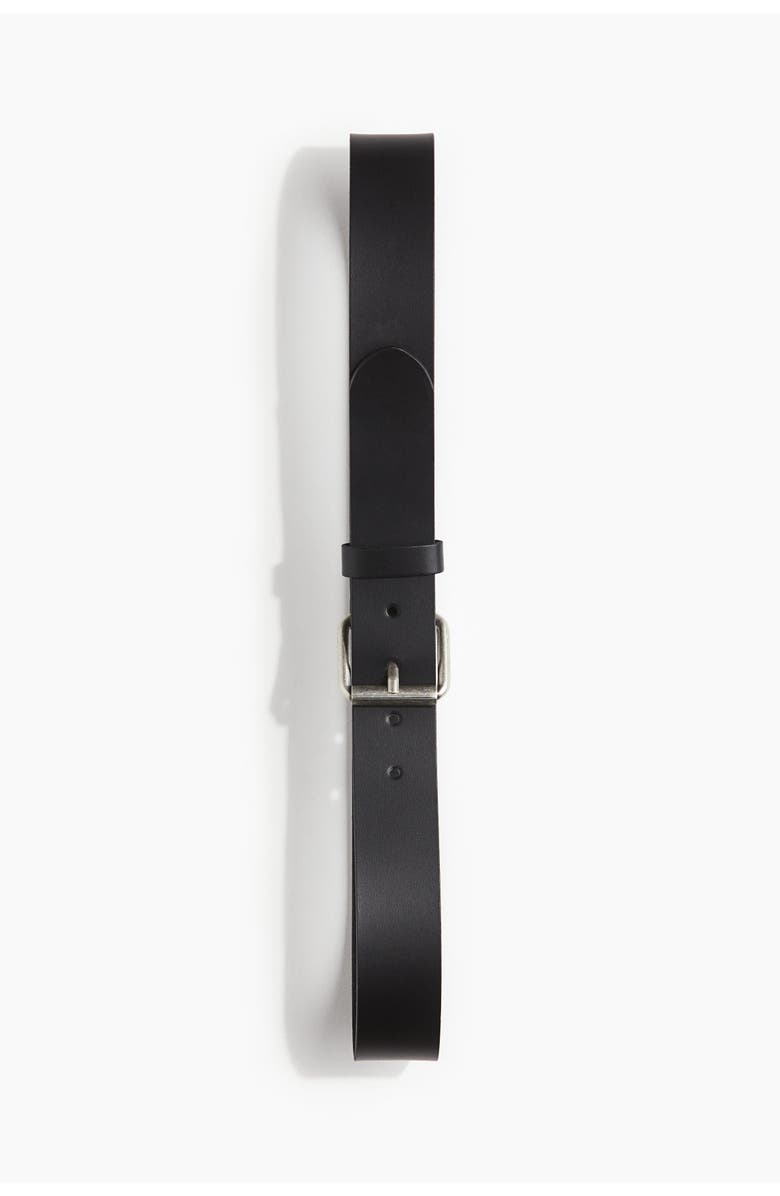 H&M Leather Belt, Alternate, color, Black