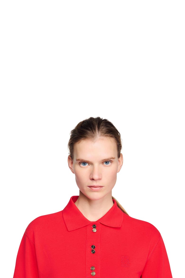 Polo shirt with decorative buttons, Alternate, color, Red