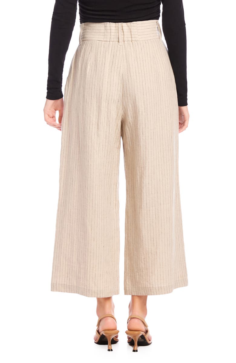 FIFTEEN TWENTY Sadie Pinstripe Linen Pants, Alternate, color, Beige Stripe