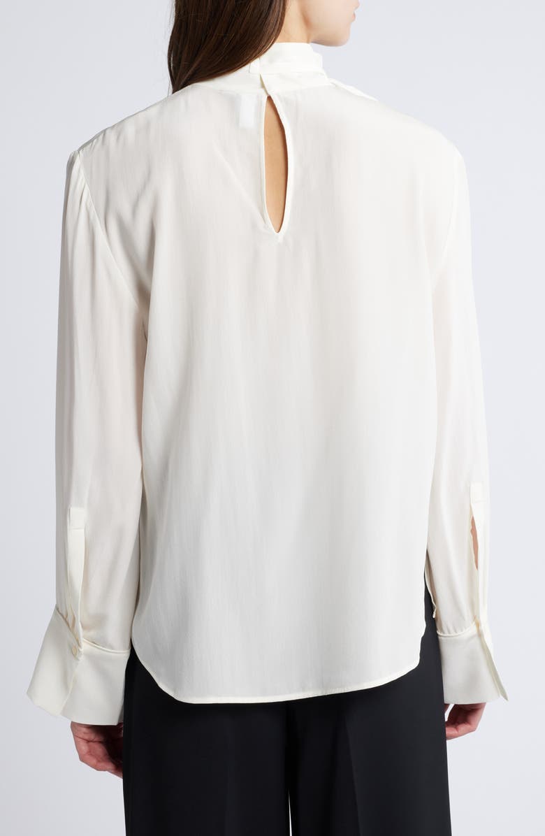& Other Stories High Collar Silk Chiffon Shirt, Alternate, color, 