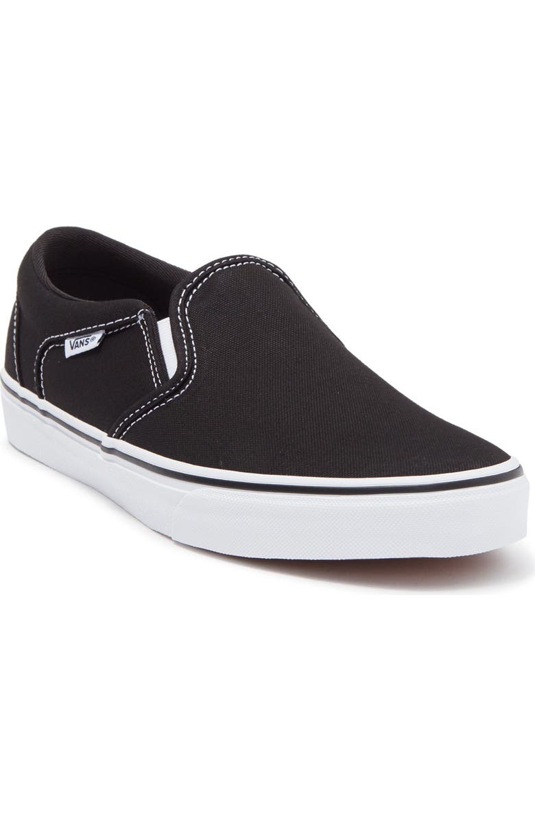 Vans Asher Sneaker, Main, color, (Canvas) Black White