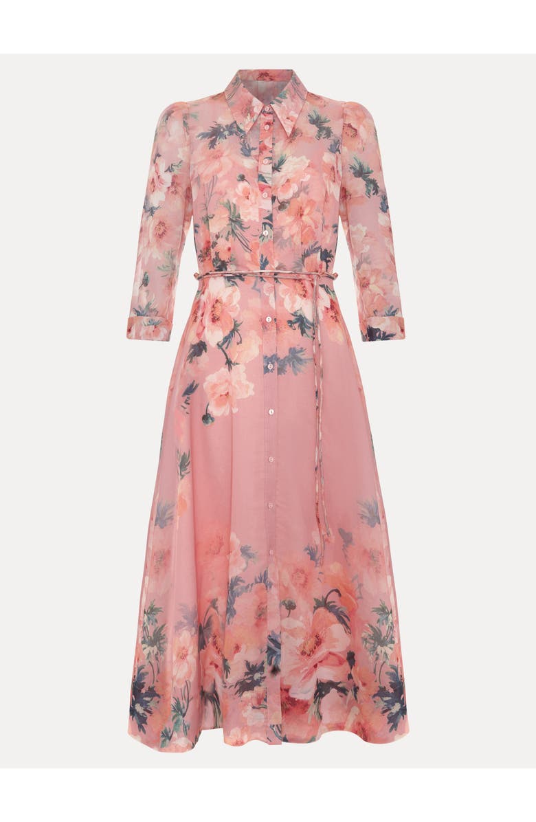 Phase Eight Anabella 3/4 Sleeve Midi Dress, Alternate, color, Pale Pink