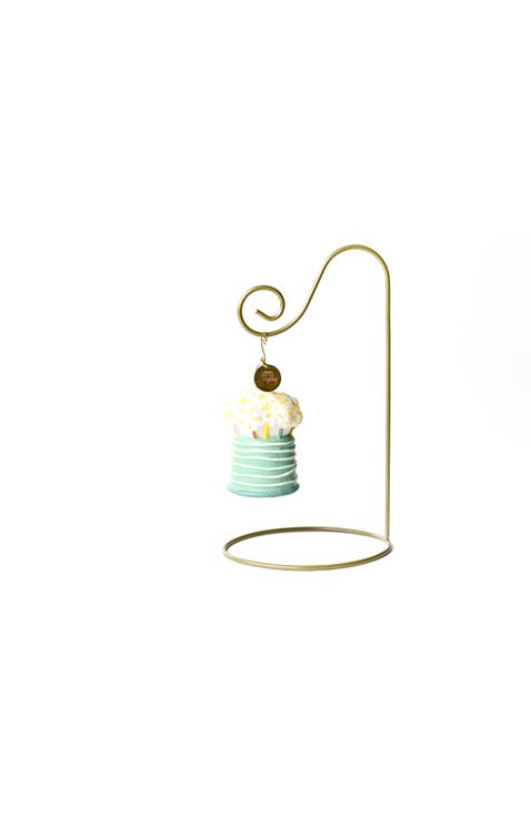 Sparkle Cake Glass Shaped Ornament with Gold Stand