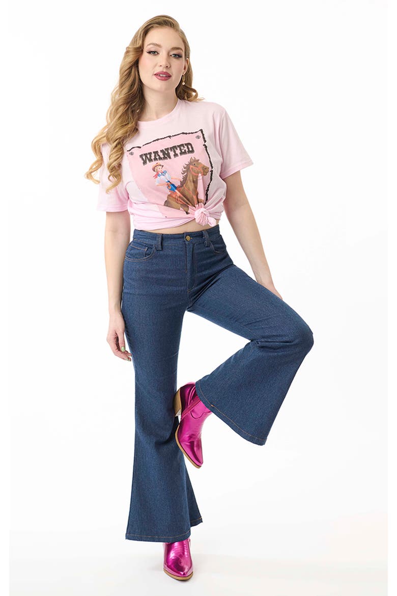 High Rise Flare Jeans, Main, color, Blue Denim