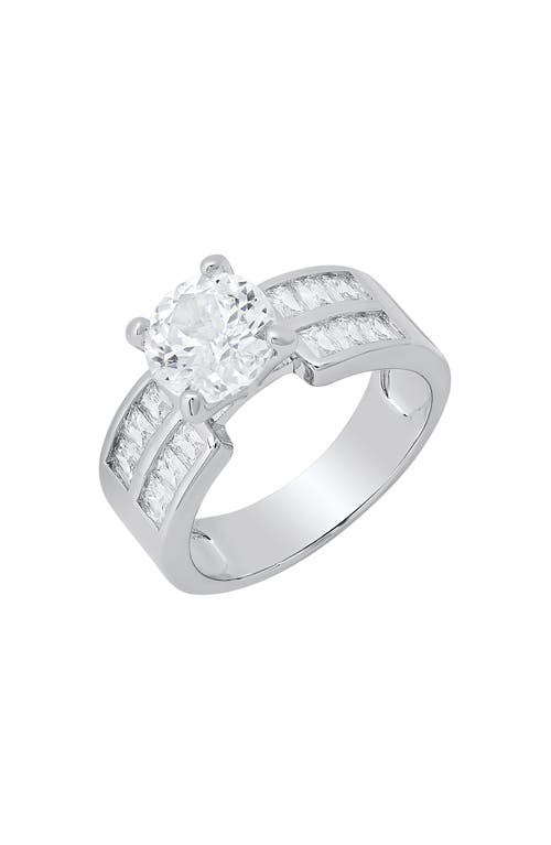 Hmy Jewelry Simulated Diamond Stacked Ring In Metallic