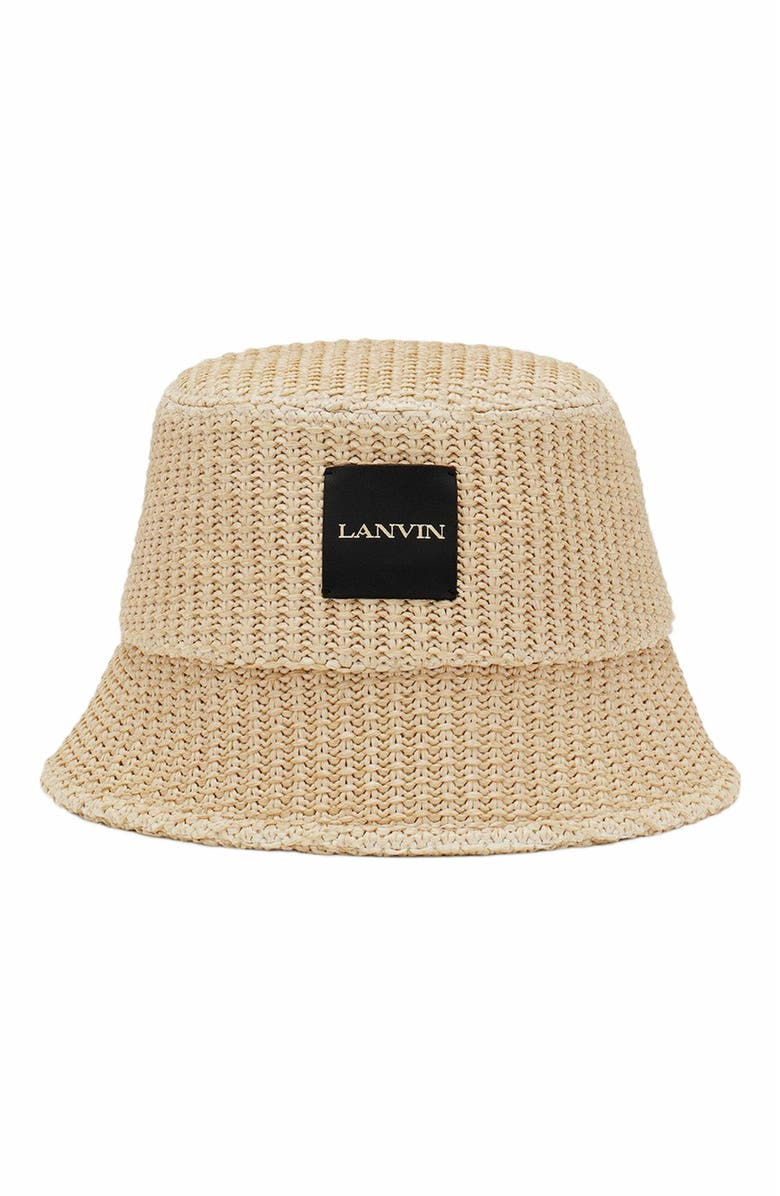Lanvin Été Raffia Bucket Hat, Main, color, 