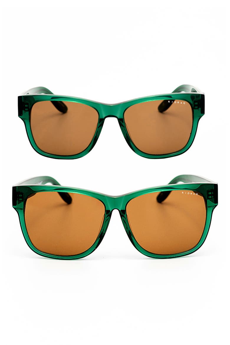 Adult & Kid Ocean Wave Sunglasses, Main, color, HORNET GREEN