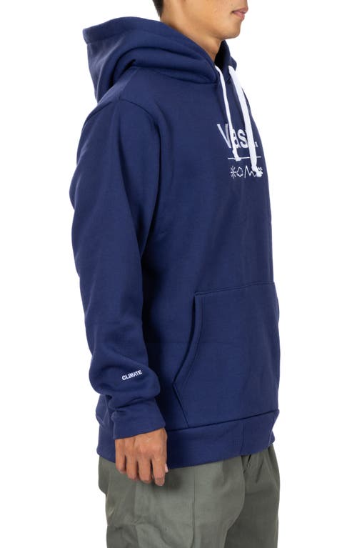 Vast Elements Recycled Polyester Pullover Hoodie In Navy