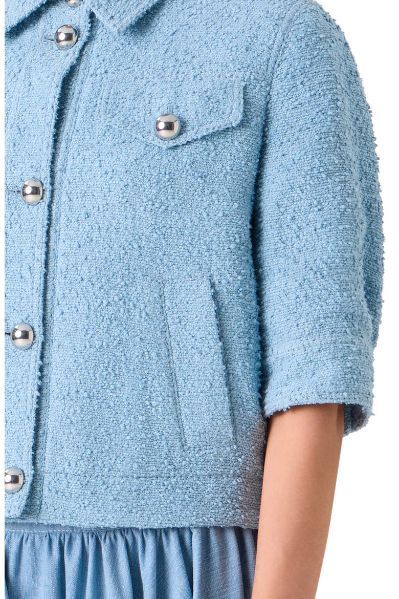 Cotton Blend Bouclé Jacket, Alternate, color, SKY BLUE