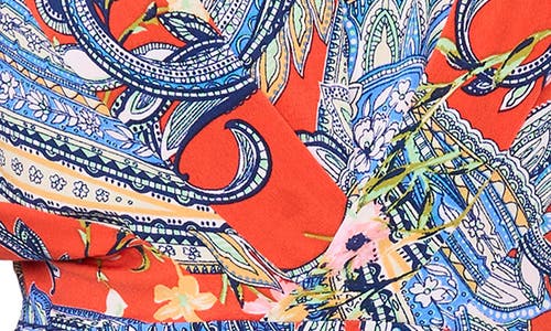 Chaus Stretch Jersey Banded Waist Top In Orange