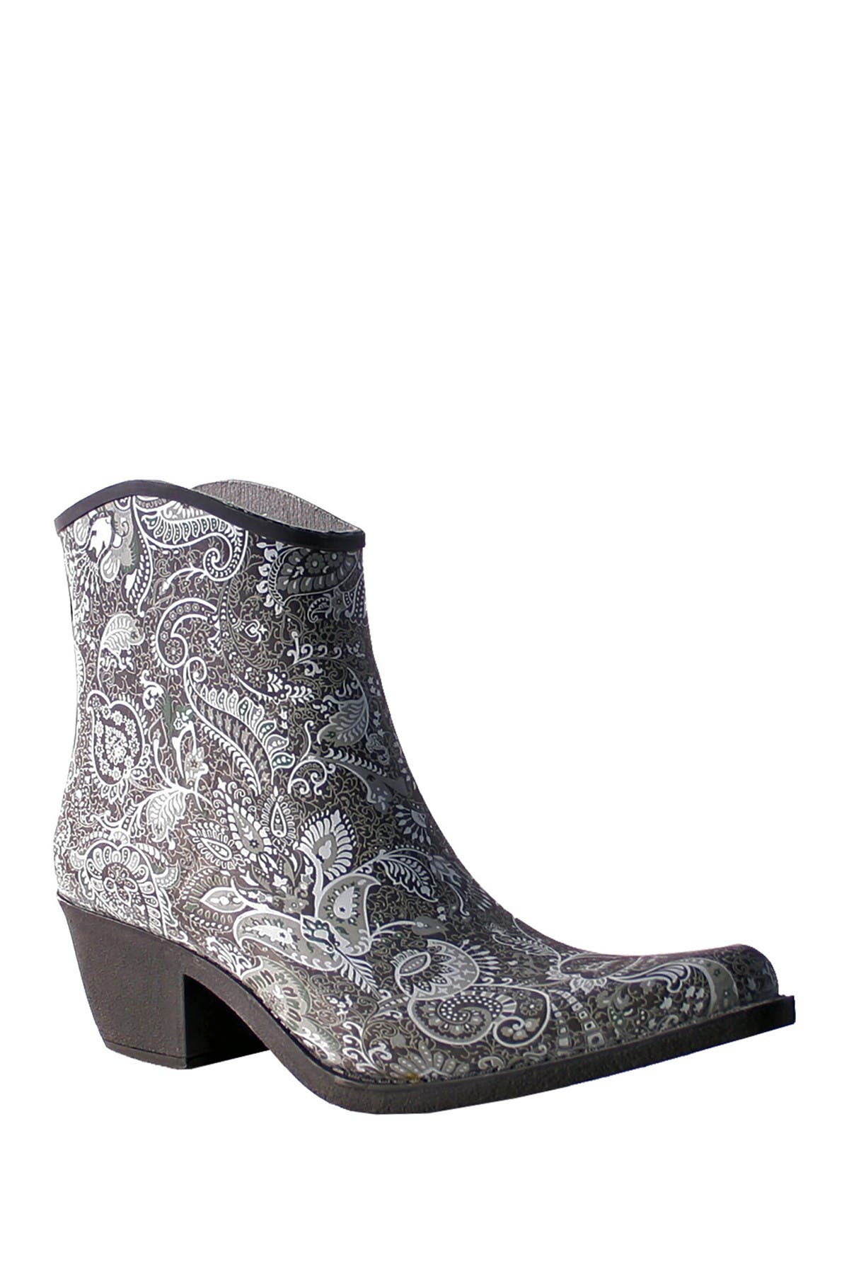 Wrangler Rain Bootie, Main, color, BLACK/WHITE PAISLEY