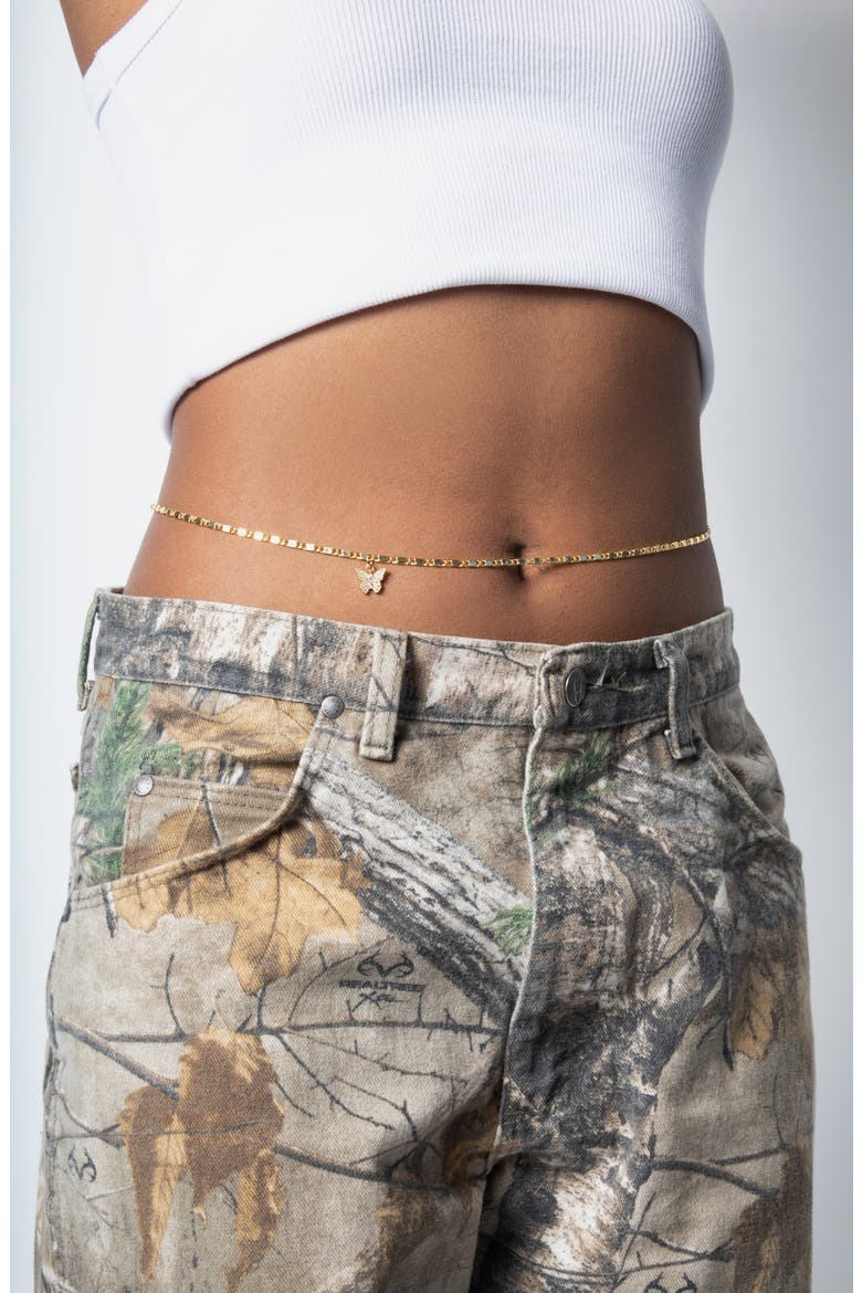 Mariposa Belly Chain, Alternate, color, SILVER