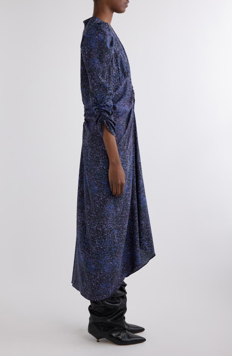 Isabel Marant Albini Stretch Silk Midi Dress, Alternate, color, Midnight