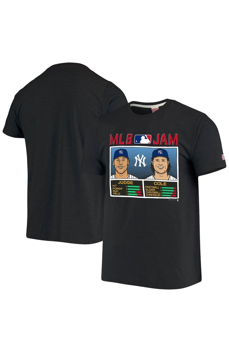 Homage Men's Homage Gerrit Cole & Aaron Judge Heathered Charcoal New York Yankees MLB Jam Player Tri-Blend T-Shirt, Main, color,