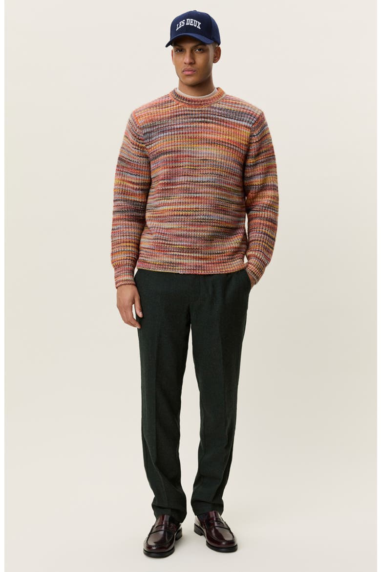Space Rib Crewneck Sweater, Alternate, color, ORANGE MULTICOLOR