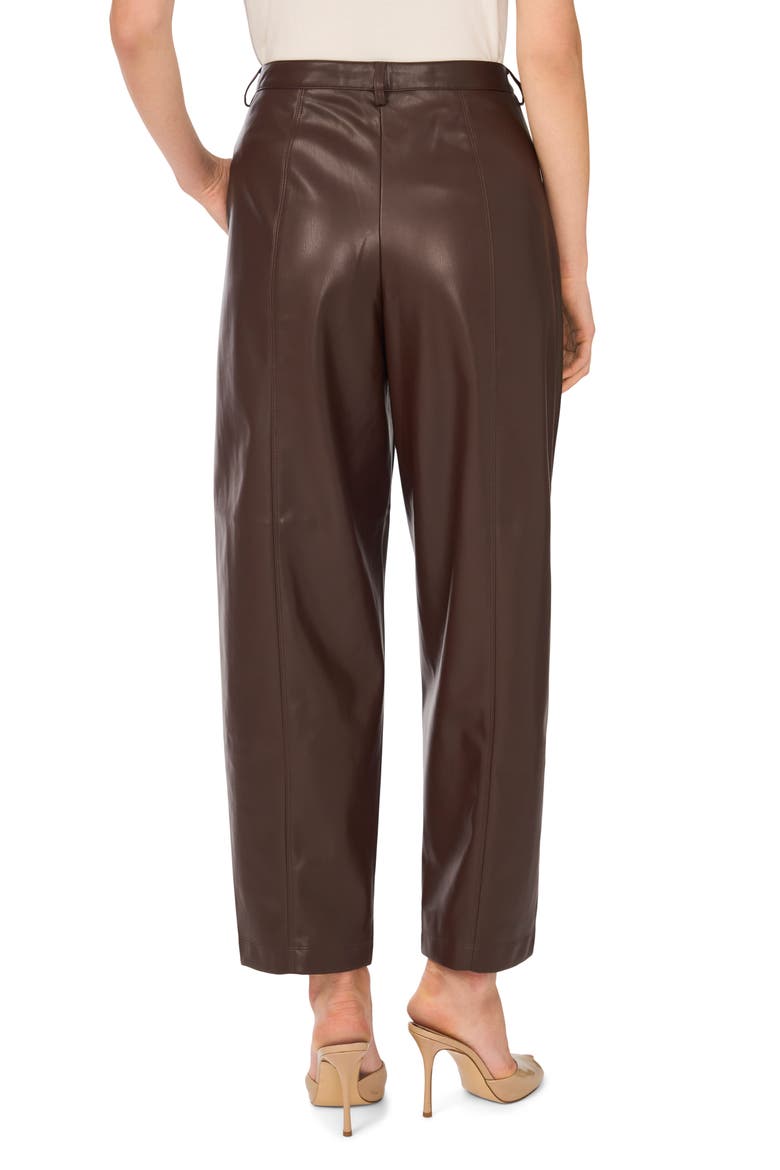 Barrel Seam Faux Leather Pants, Alternate, color, CALL ME CHOCOLATE