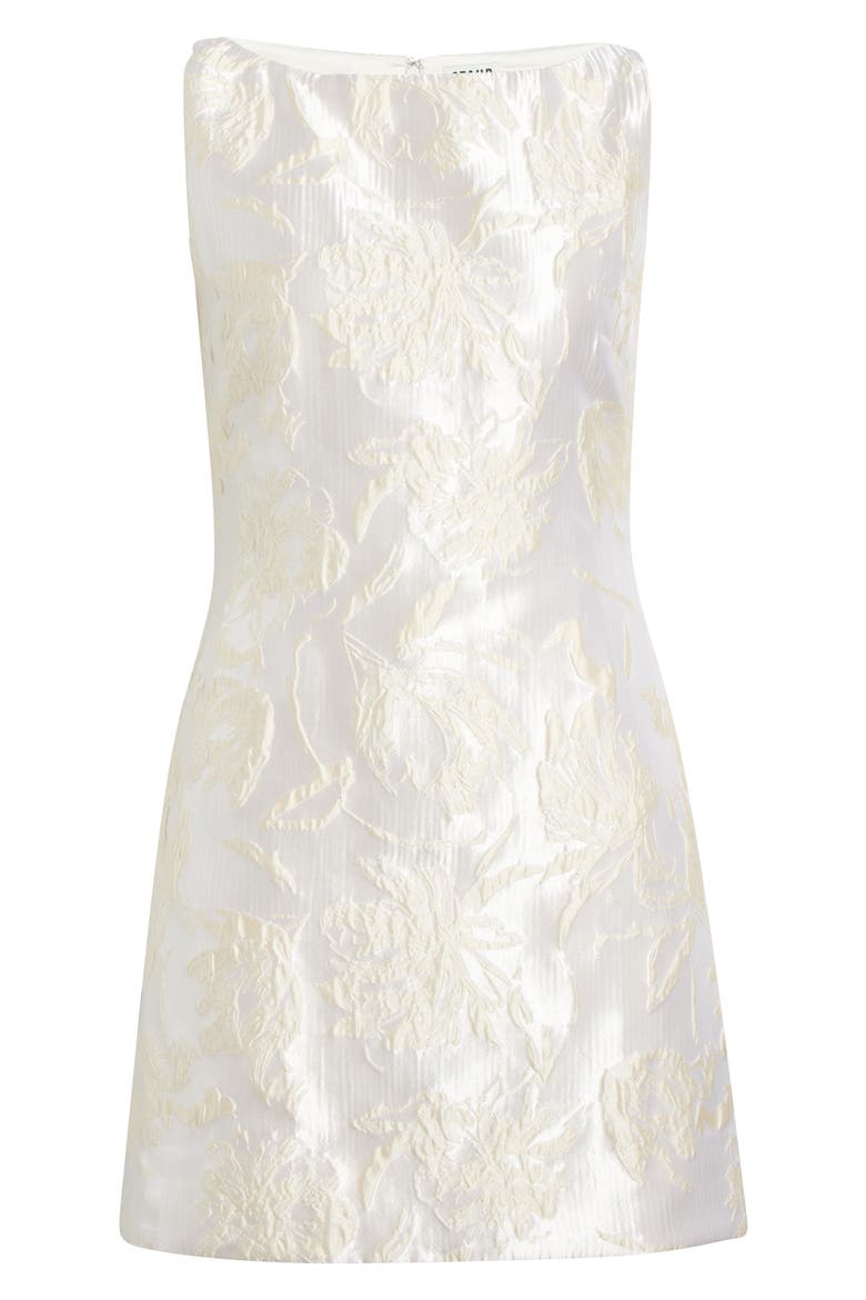 Mimi Metallic Foral Satin Brocade Dress, Alternate, color, BOTANICA IVORY