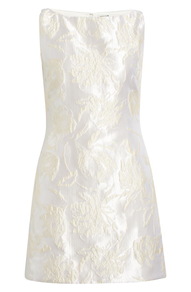 STAUD Mimi Metallic Foral Satin Brocade Dress, Alternate, color, Botanica Ivory