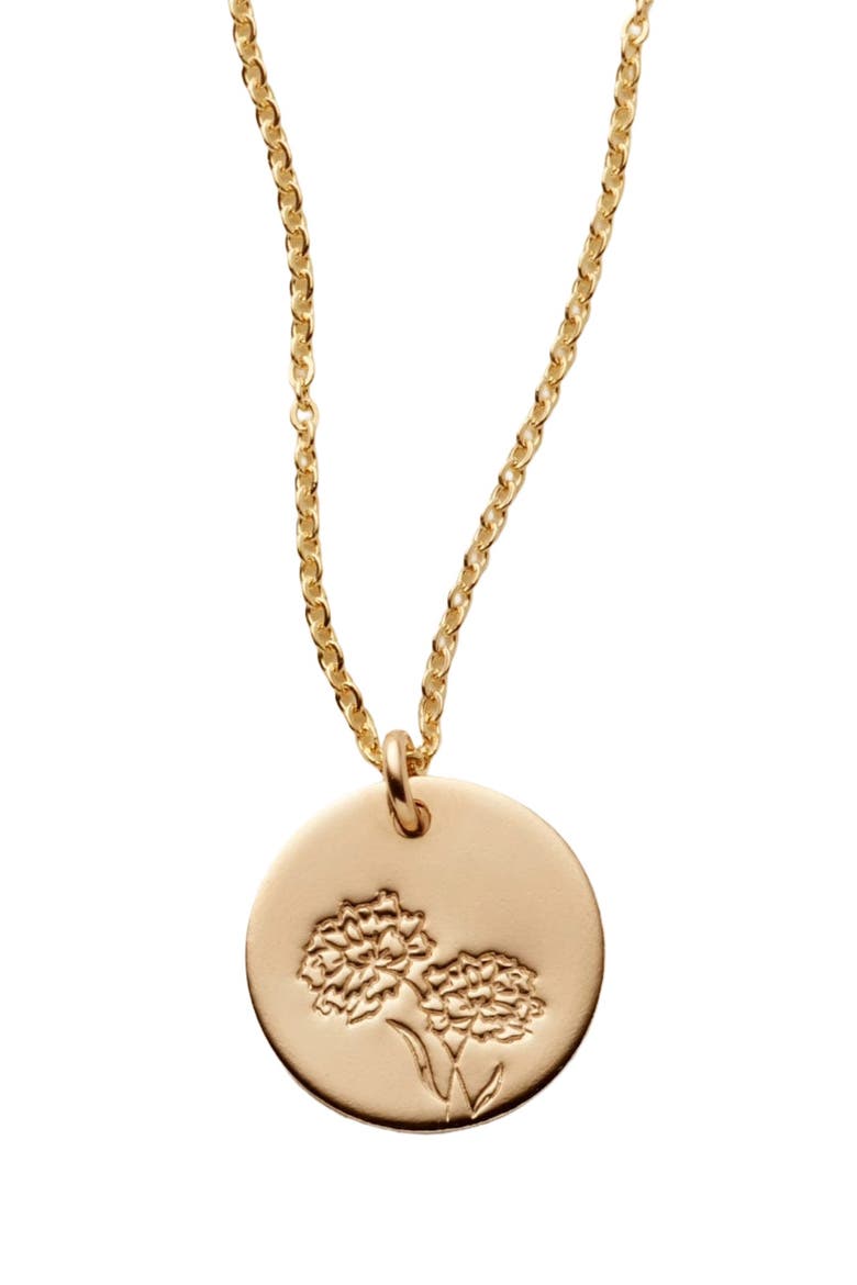 October Birth Flower Necklace, Main, color, Gold Filled