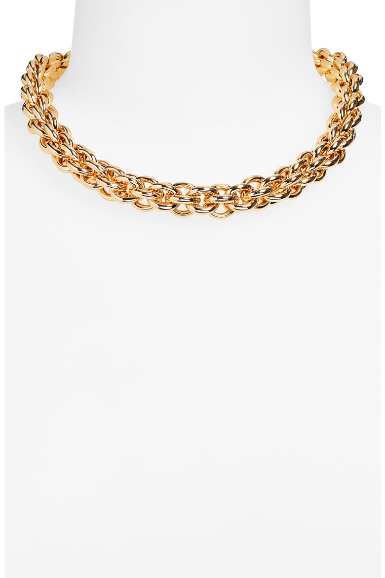Interlocking Link Collar Necklace, Alternate, color, GOLD