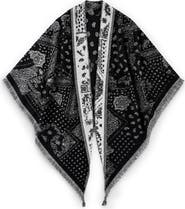 SAACHI Bandana Print Fringe Shawl