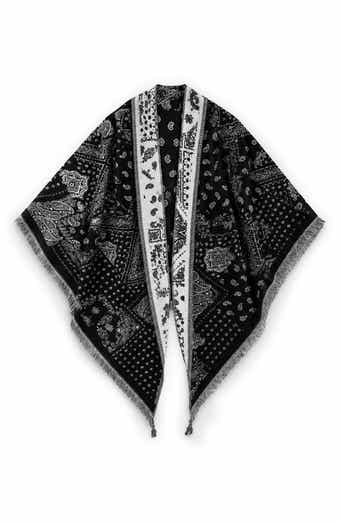 Bandana Print Fringe Shawl