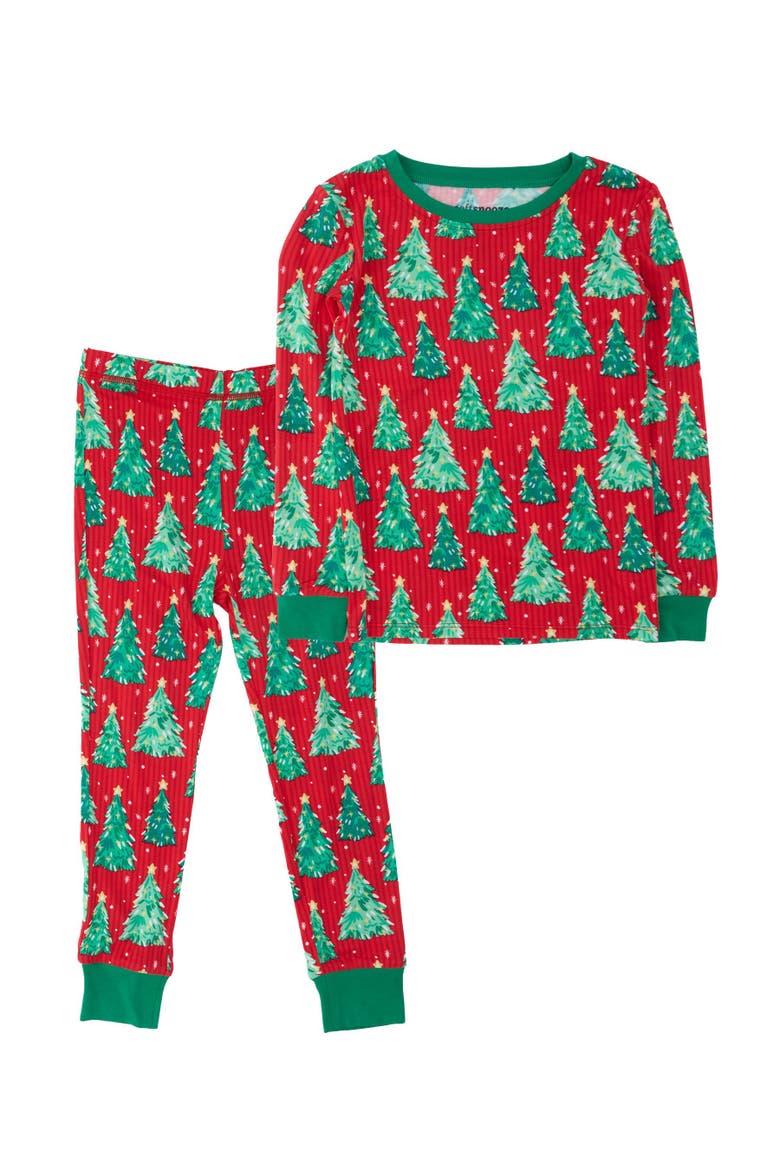 SoftSnooze Holiday Long Sleeve Pajama Set, Main, color, O Christmas Tree