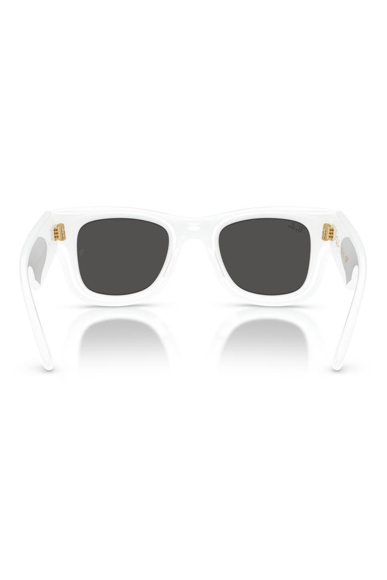 Wayfarer Puffer 47mm Square Sunglasses, Alternate, color, WHITE / DARK GREY