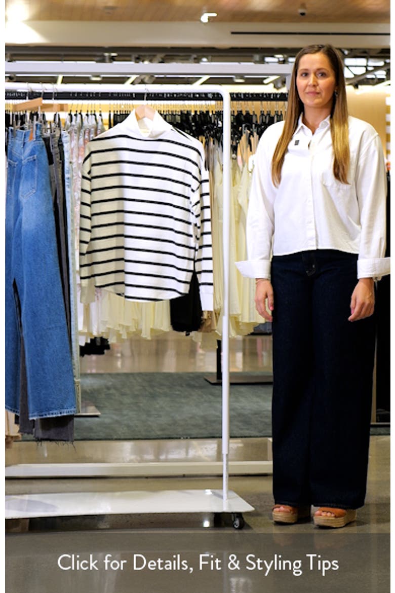 Cloud Stripe Mock Neck Knit Top video