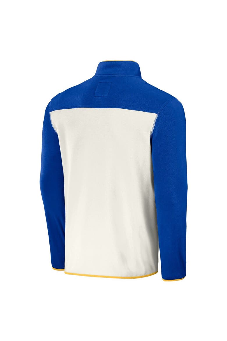 Men's NFL x Darius Rucker Collection by Fanatics Royal/Cream Los Angeles Rams Micro Fleece Quarter-Snap Jacket, Alternate, color, Royal