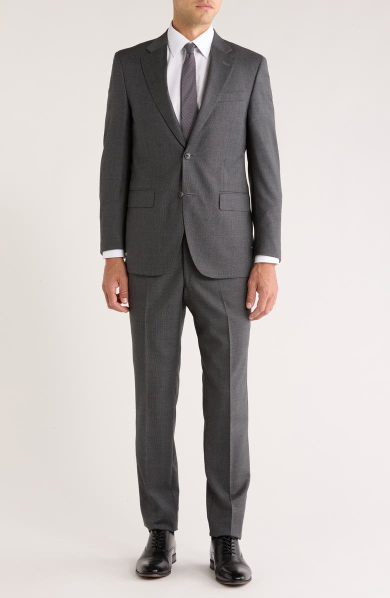 Peter Millar Dark Grey Wool Suit, Main, color, Charcoal