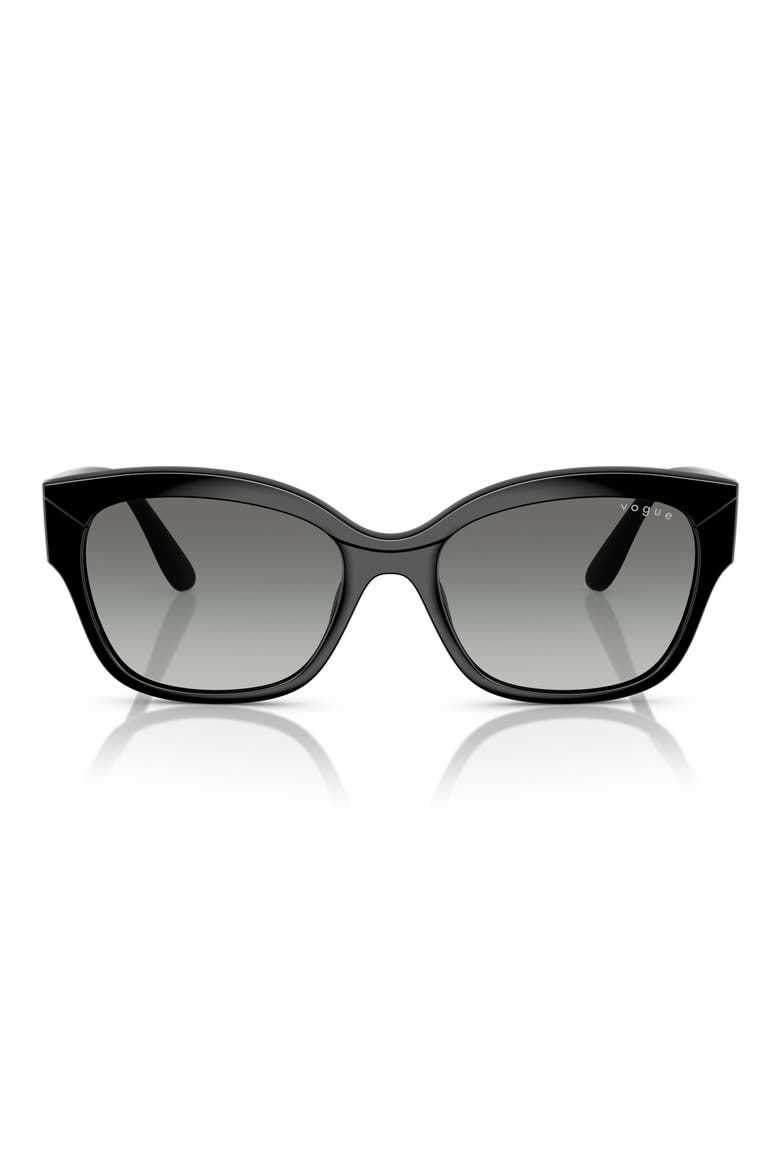 55mm Polarized Gradient Butterfly Sunglasses, Main, color, BLACK