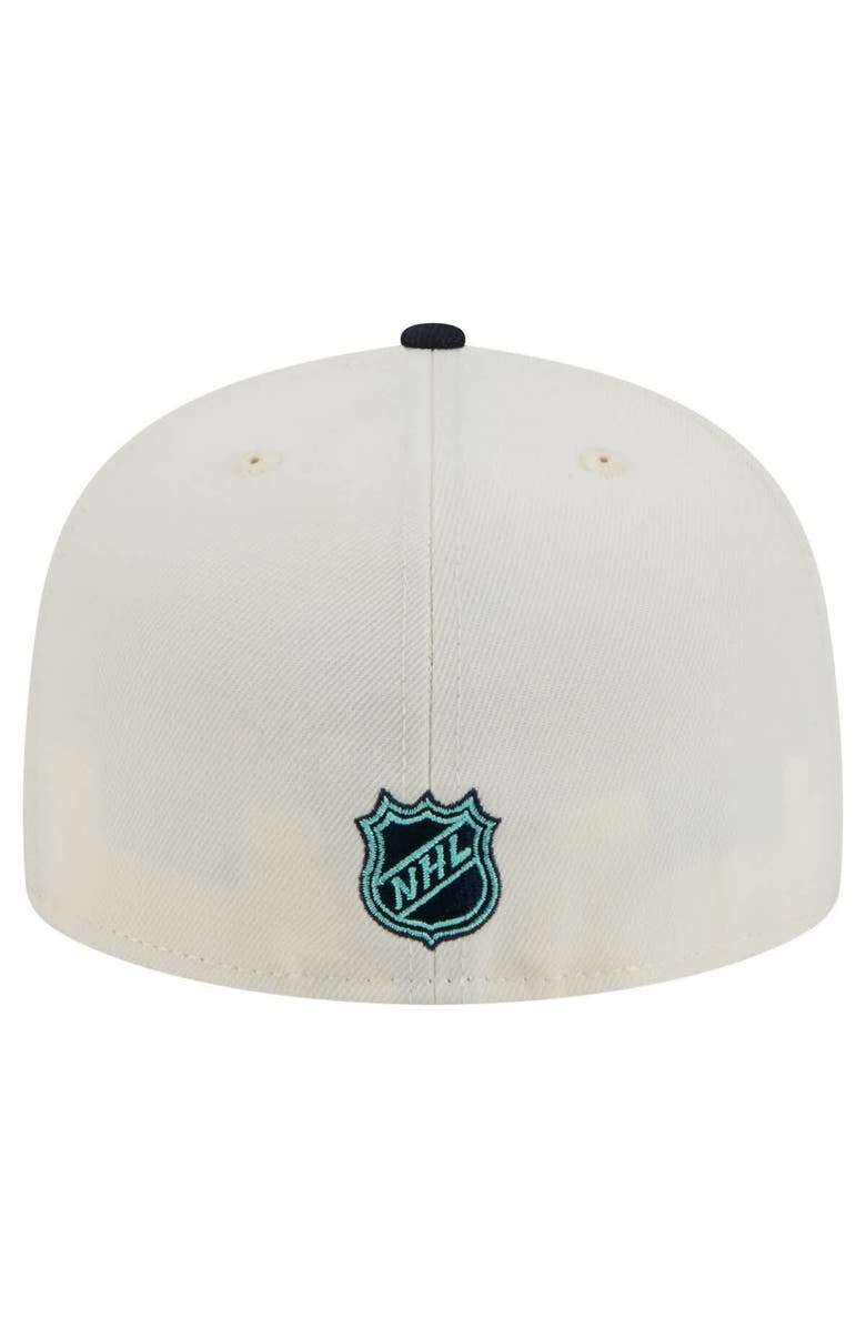 New Era Men's New Era White Seattle Kraken Chrome Two-Toned 59FIFTY Fitted Hat, Alternate, color, Cream