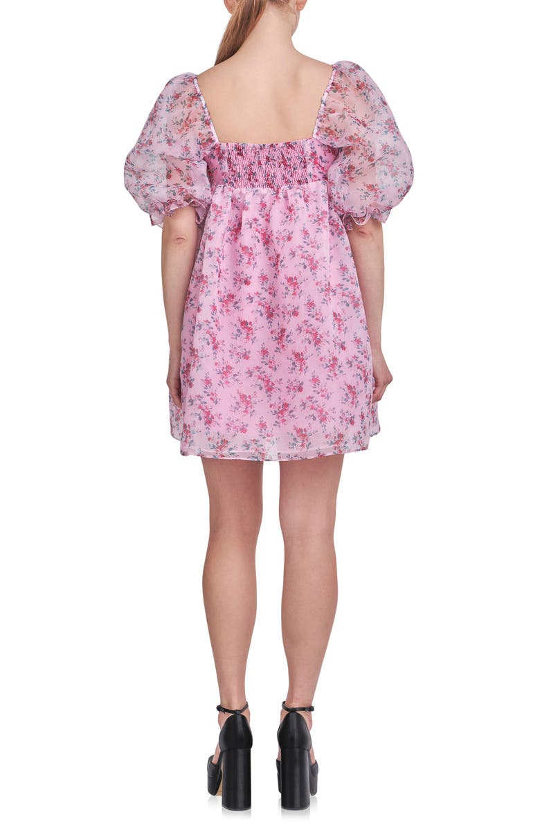Endless Rose Floral Puff Sleeve Organza Babydoll Dress, Alternate, color, 