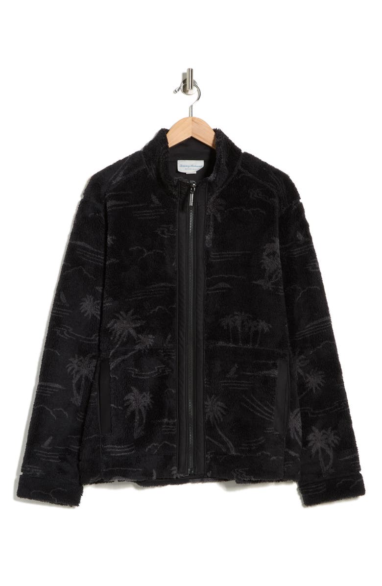 Tommy Bahama Twilight Shore Faux Fur Zip-Up Jacket, Alternate, color, Black