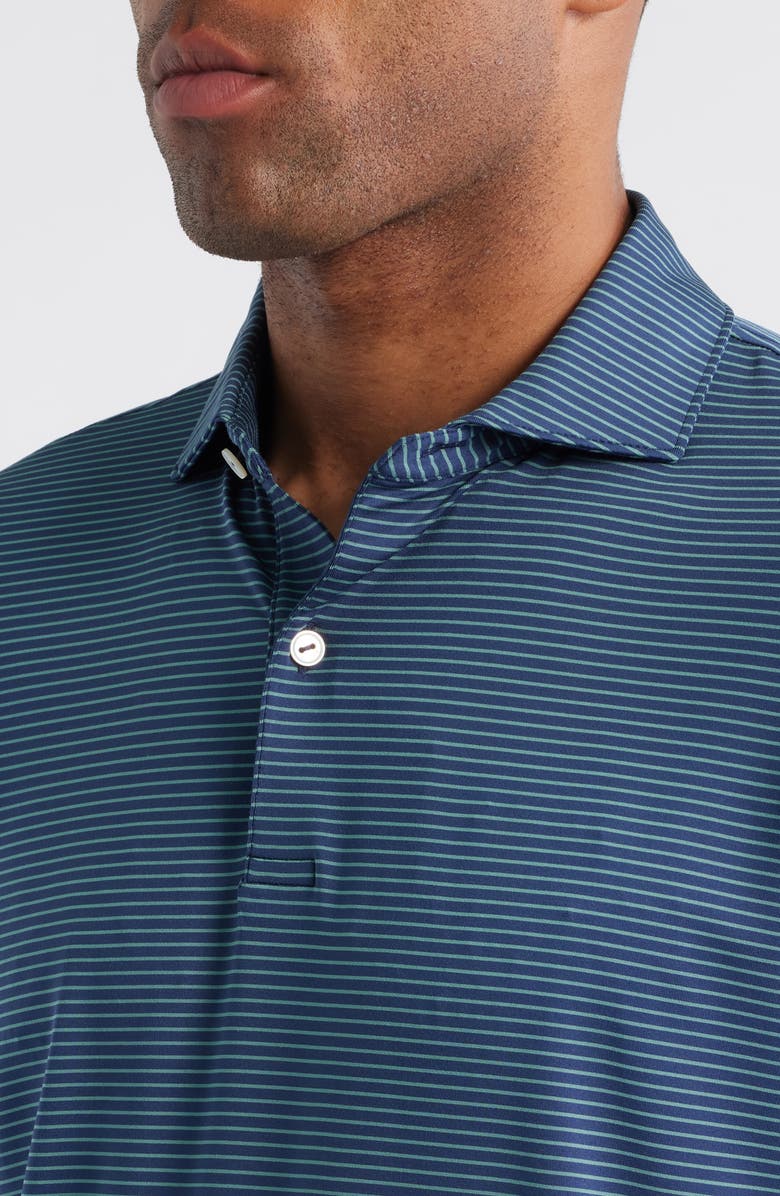 Peter Millar Crown Crafted Ballad Stripe Performance Jersey Polo, Alternate, color, Navy