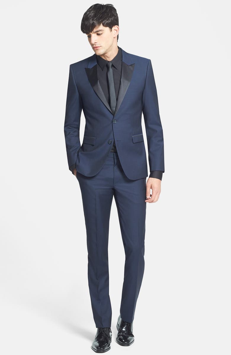 Topman Slim Woven Tie, Alternate, color, 