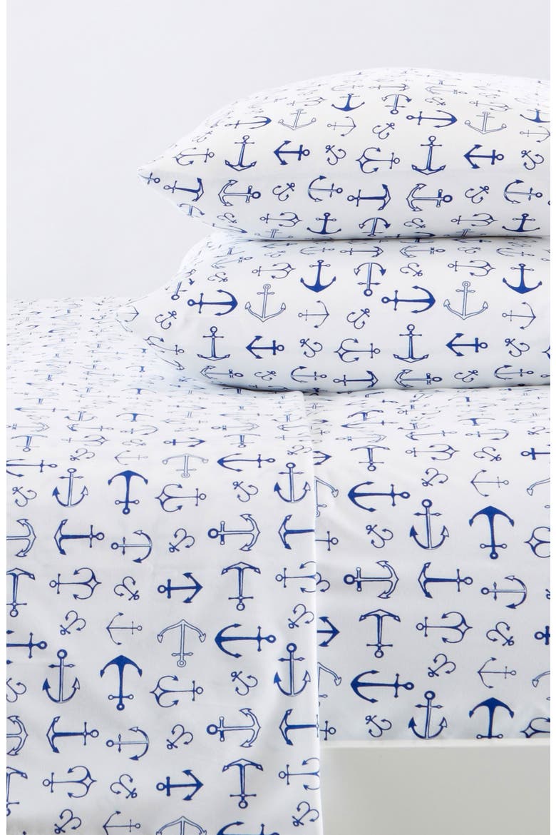 Coastal Microfiber Sheet Set, Alternate, color, ANCHOR